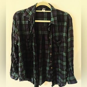 BDG plaid button down, size small